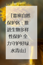 董寨自然保护区：推进生物多样性保护 全力守护好绿水青山