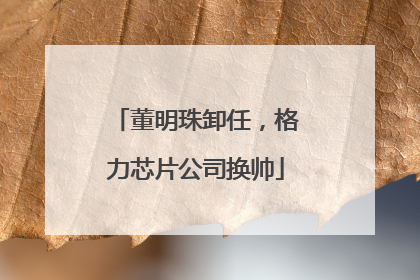 董明珠卸任，格力芯片公司换帅