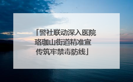 警社联动深入医院 珞珈山街道精准宣传筑牢禁毒防线