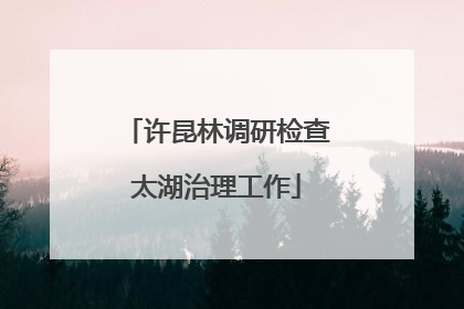 许昆林调研检查太湖治理工作