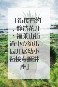 衔接有约，静待花开：福莱山街道中心幼儿园开展幼小衔接专题讲座