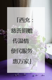 西充：慈善捐赠传温情 便民服务惠万家