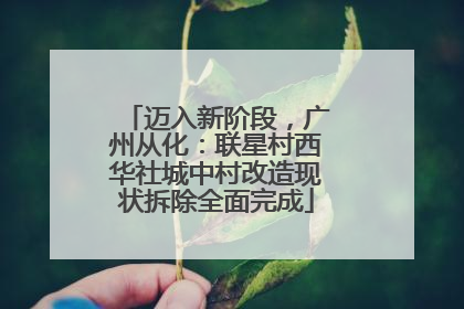迈入新阶段，广州从化：联星村西华社城中村改造现状拆除全面完成