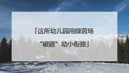 这所幼儿园用绿茵场“破题”幼小衔接