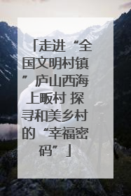 走进“全国文明村镇”庐山西海上畈村 探寻和美乡村的“幸福密码”