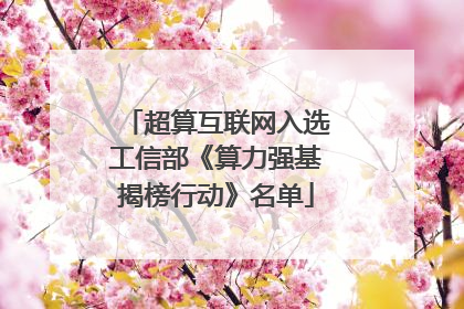超算互联网入选工信部《算力强基揭榜行动》名单