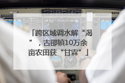 跨区域调水解“渴”，古邵镇10万余亩农田获“甘霖”