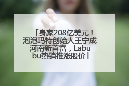 身家208亿美元！泡泡玛特创始人王宁成河南新首富，Labubu热销推涨股价