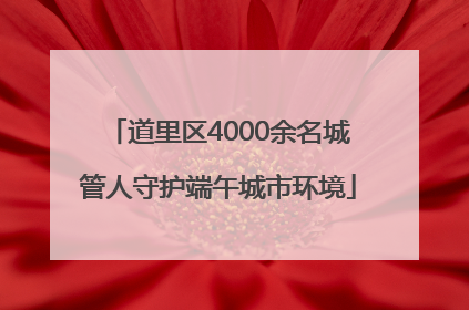 道里区4000余名城管人守护端午城市环境