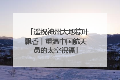 遥祝神州大地粽叶飘香｜重温中国航天员的太空祝福