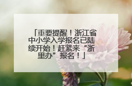重要提醒！浙江省中小学入学报名已陆续开始！赶紧来“浙里办”报名！