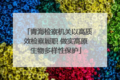 青海检察机关以高质效检察履职 做实高原生物多样性保护