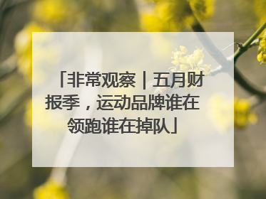 非常观察｜五月财报季，运动品牌谁在领跑谁在掉队