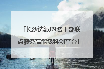 长沙选派89名干部联点服务高能级科创平台