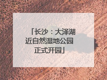 长沙：大泽湖近自然湿地公园正式开园