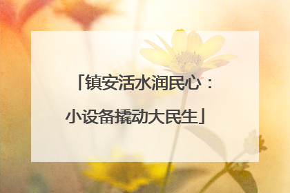 镇安活水润民心：小设备撬动大民生