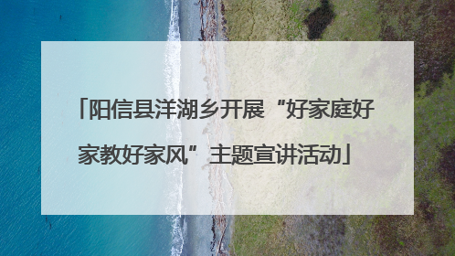 阳信县洋湖乡开展“好家庭好家教好家风”主题宣讲活动