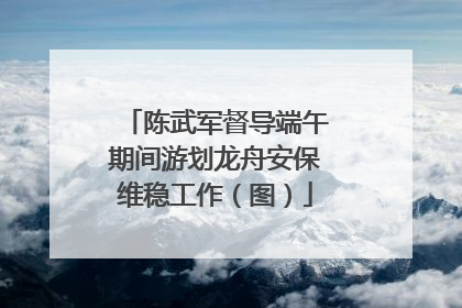陈武军督导端午期间游划龙舟安保维稳工作（图）