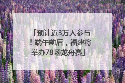 预计近3万人参与！端午前后，福建将举办78场龙舟赛