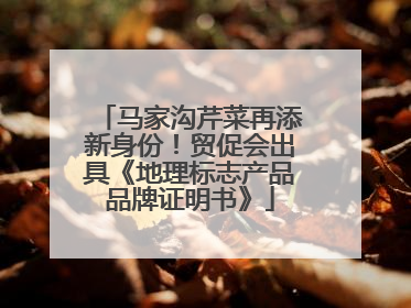 马家沟芹菜再添新身份！贸促会出具《地理标志产品品牌证明书》