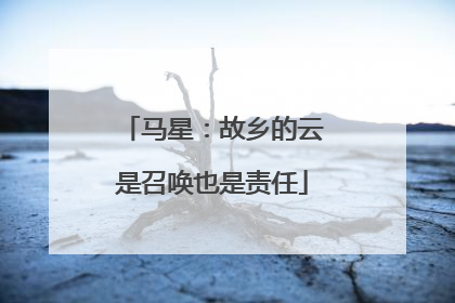 马星：故乡的云是召唤也是责任