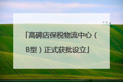 高碑店保税物流中心（B型）正式获批设立