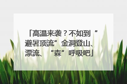 高温来袭？不如到“避暑顶流”金洞登山、漂流、“森”呼吸吧