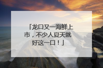 龙口又一海鲜上市，不少人夏天就好这一口！