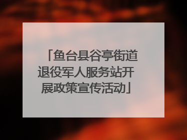 鱼台县谷亭街道退役军人服务站开展政策宣传活动