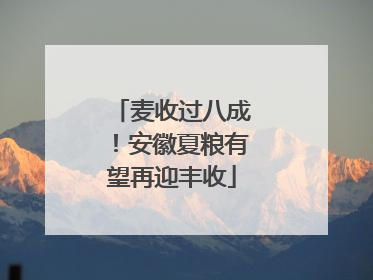 麦收过八成！安徽夏粮有望再迎丰收