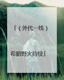 （外代一线）希腊野火持续