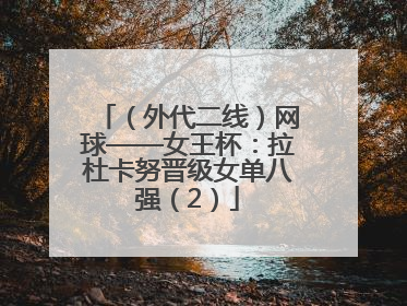 （外代二线）网球——女王杯：拉杜卡努晋级女单八强（2）