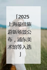 2025上海最佳旅游新场景公布，浦东美术馆等入选