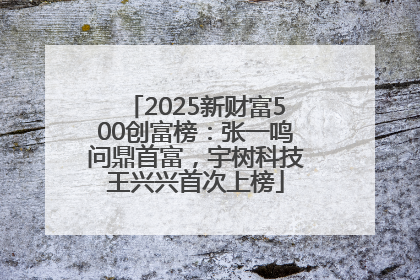 2025新财富500创富榜：张一鸣问鼎首富，宇树科技王兴兴首次上榜