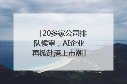 20多家公司排队候审，AI企业再掀赴港上市潮