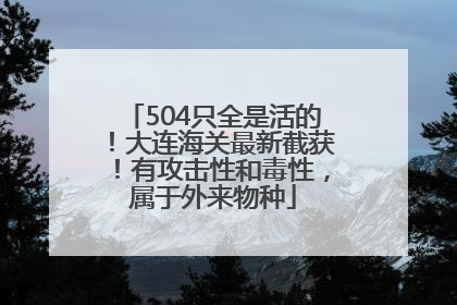 504只全是活的！大连海关最新截获！有攻击性和毒性，属于外来物种