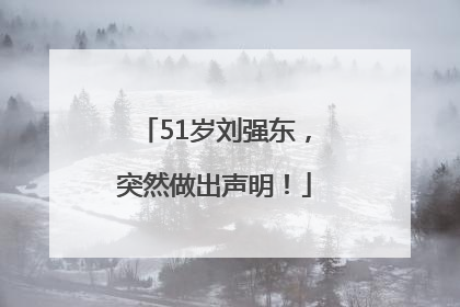 51岁刘强东，突然做出声明！