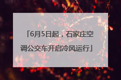 6月5日起，石家庄空调公交车开启冷风运行